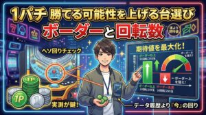 1パチで「勝てる」可能性を最大化する台選びのコツ！ボーダーラインと回転数の重要性