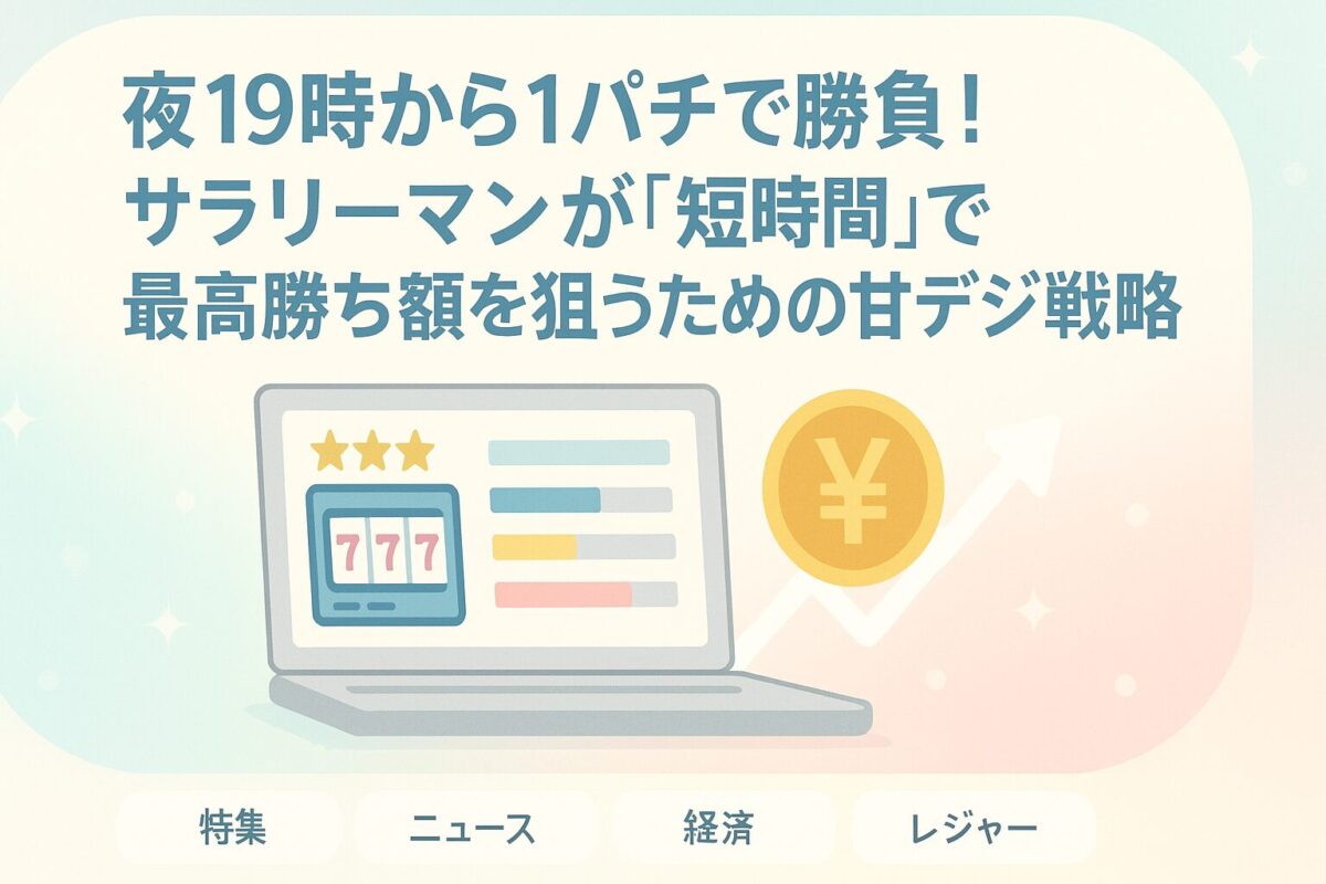 夜19時から1パチで勝負！サラリーマンが「短時間」で最高勝ち額を狙うための甘デジ戦略