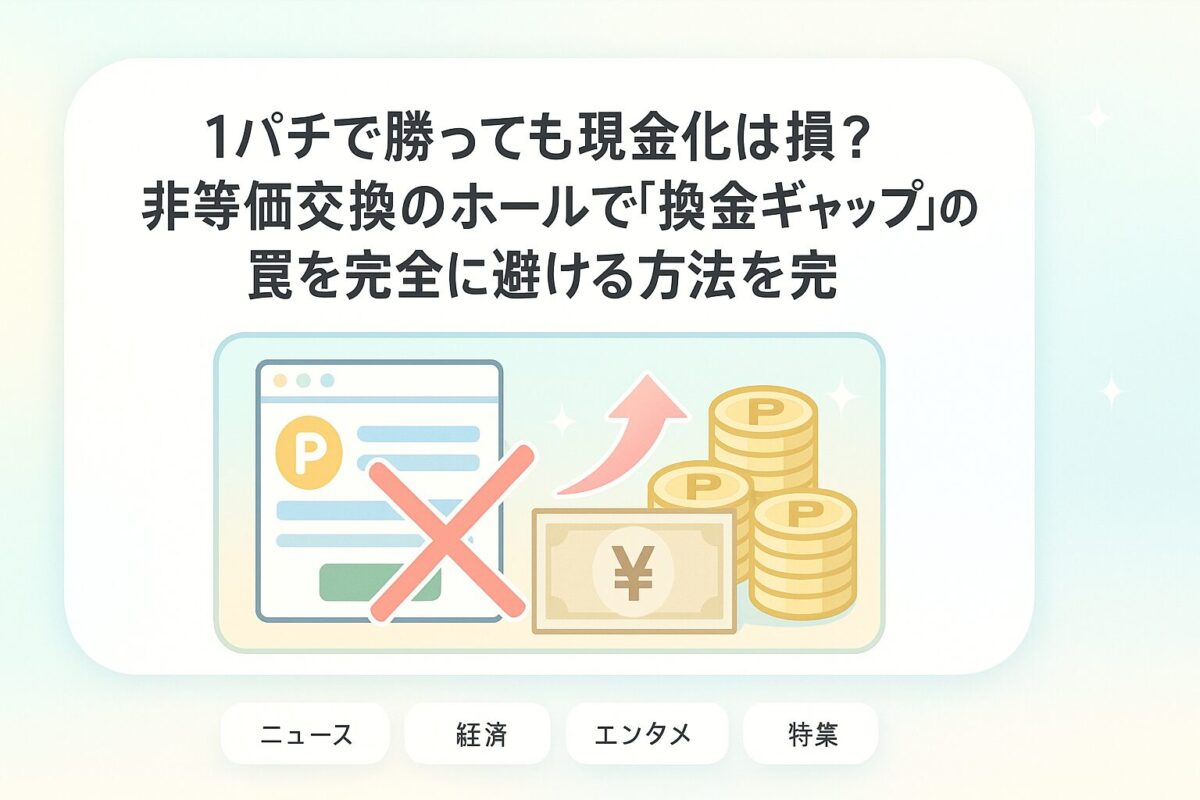 1パチで勝っても現金化は損？非等価交換のホールで「換金ギャップ」の罠を完全に避ける方法