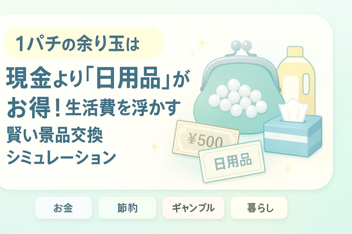 1パチの余り玉は現金より「日用品」がお得！生活費を浮かす賢い景品交換シミュレーション