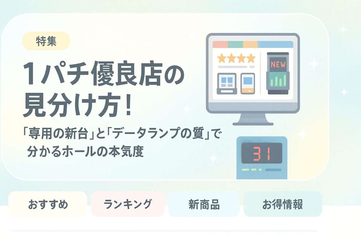 1パチ優良店の見分け方！「専用の新台」と「データランプの質」で分かるホールの本気度