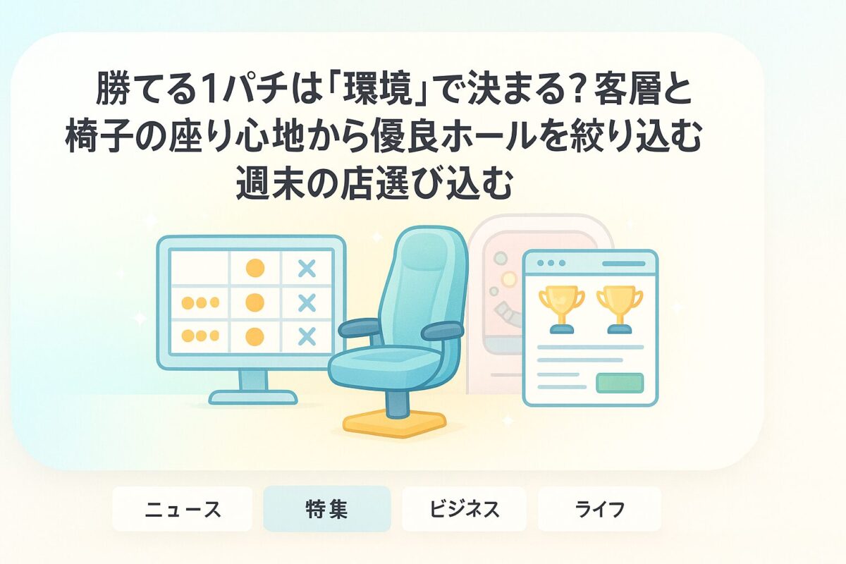 勝てる1パチは「環境」で決まる？客層と椅子の座り心地から優良ホールを絞り込む週末の店選び