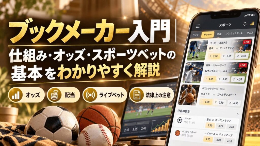 ブックメーカー入門｜仕組み・オッズ・スポーツベットの基本をわかりやすく解説