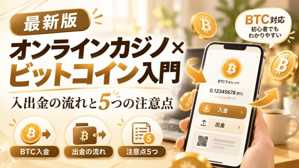 オンラインカジノ×ビットコイン入門｜入出金の流れと5つの注意点
